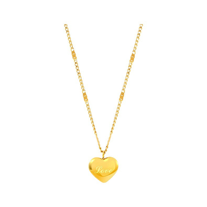 5pcs/pack Love Titanium Steel Necklace Clavicle Chain